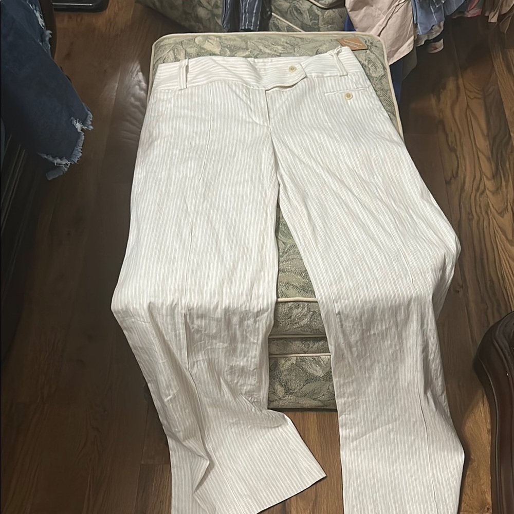 BCBGMaxAzria Women's Cream Striped Jeans